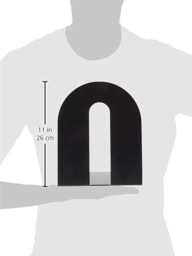 Officemate Heavy Duty 10" Bookends, Non-Skid Base, Black, Pair (93142) (Pack of 2)