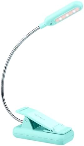 VAVOFO Rechargeable Book Light, Blue Light Blocking, Amber 1600K Clip On Reading Light, Eye Care 7 LEDs Kids Book Light for Reading in Bed with Power Indicator for Bookworms (Green)