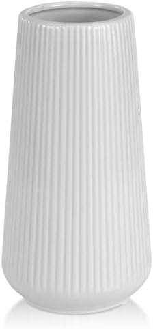 Grey Ceramic Vase, GUKJOB Small Cute Flower Vase for Pampas Grass, Home, Living Room, Dining Table, Farmhouse, Office Decor, Bedroom, Table, and Kitchen Shelf (Grey)