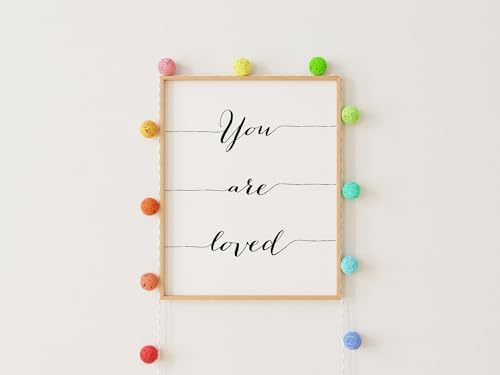 You Are Loved - Calligraphy - Art Print - Unframed - 11x14 | Elegant Calligraphy Art Print | Inspiring and Heartwarming Room Decor | Room Decor to Elevate Your Space with Meaningful Expression