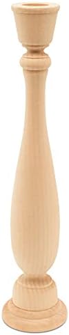 Classic Wooden Candlesticks 11 inch Tall with 7/8 inch Hole, Set of 4 Wood Craft Candle Holders to Craft, Paint or Decorate, by Woodpeckers