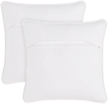 Boho Living Jada Decorative Throw, Includes Accent, Premium Woven Design, Living Room Décor, (2) 20" x 20" Pillow Cover with Insert, White
