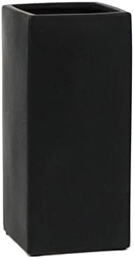 WGV Ceramic Block Vase 5" W x 12" H, (Multiple Size/Color Choices) Matte Tall Square Flower Planter Pot, Accents Home Office Tabletop Decor, Ideal Gifts Black 1 Piece (CSB0512BK) (Pack of 2)