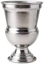 Serene Spaces Living Decorative Vase Urn, Vases for Centerpieces, Metal Vase Use for Home Decor, Wedding, Parties, Floral Arrangements (Small - Pack of 1 (Silver))