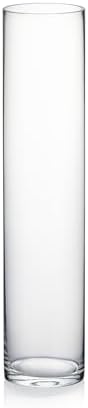 WGVI Quality Thick Weighted Tall Clear Cylinder Glass Vases, 4" W x 18" H, Flower Arrangement Floating Candle Holders Wedding Centerpieces Event Floral Container Artistic Display Home Decor, 1 Piece