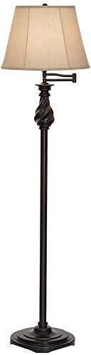 Regency Hill 58" Tall Restoration Bronze Swing Arm Floor Lamp