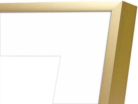 Frametory 2 Pack 8x8 Aluminum Frame with Mat for 4x4 Photo, Gold