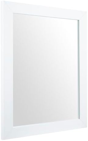 Rectangular Wall Mirror 20x16 Inch Bathroom Mirror for Over Sink, White | Farmhouse Wall Mounted Mirror, Hangs Horizontally or Vertically for Vanity, Entryway, Restroom