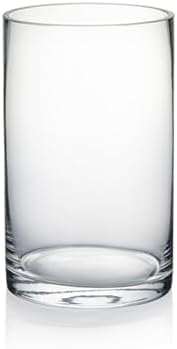 WGVI Quality Thick Clear Cylinder Glass Vase, 3" W x 5" H, Floral Container, Glass Candle Holder, Flower Vases, Wedding Centerpiece, Planter Terrarium, Table Top Home Décor Accent, 1 Piece