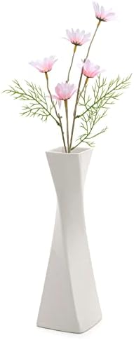 White Vases for Decor Ceramic Vases for Home Decor Accent, Farmhouse Vase Sets for Decor, Rustic Ceramic Vase Set, White Vase Decorative Vases, Home Decor Vases (Ceramic, 2 Pack（White）)