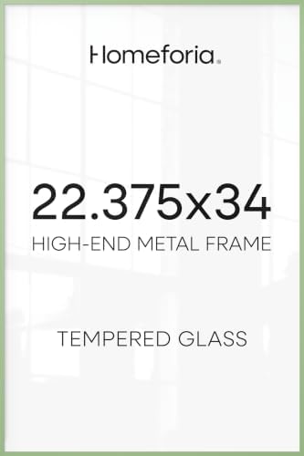 Homeforia 22.375x34 Green Puzzle Poster Frame, High-End Metal, Glass