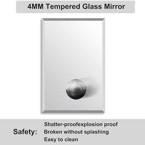 Bathroom Mirror for Over Sink 24x16 Inch Frameless Wall Mirror Rectangle