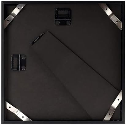 Frametory 2 Pack 8x8 Aluminum Frame with Mat for 4x4 Photo, Black