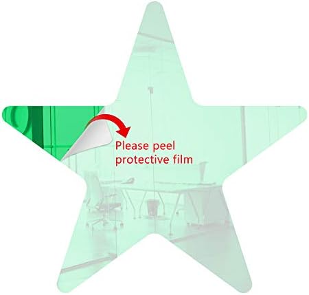 Marketing Holders Acrylic Mirror 6" Light Green Star Flat DIY Smooth Edge Blank Plexiglass Tiles .118 3MM Thick Rounded Corners Decor for Holidays