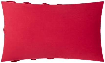 KINGROSE Handmade 3D Flower Throw Pillow Cover Decorative Cushion Cover Soft Pillow Case Sham for Sofa Couch Bed Living Room Home 12 X 20 Inches Velvet Christmas Red
