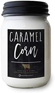Milkhouse Caramel Corn Soy Candle, 13 oz Mason Jar, 70+ Hr Burn