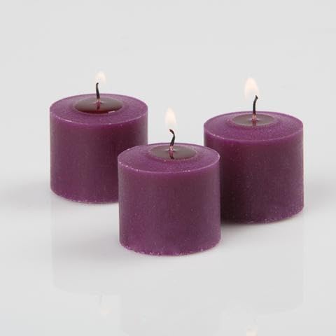 Set of 144 Richland Votive Candles Purple Unscented and 144 Clear Glass Eastland Votive Holders