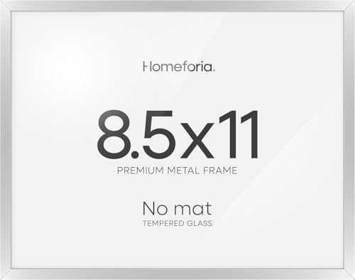 Homeforia 8.5x11 Silver Diploma Frame, High-End Metal, Glass