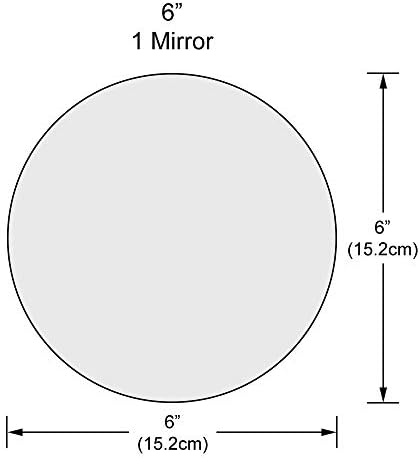Dulles Glass 6 Inch Round Mirror, Frameless Circle Glass for Wedding Centerpiece & DIY Crafts, Flat Polished Edge