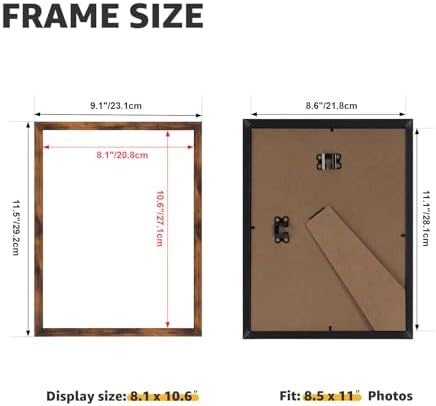 Giftgarden 8.5x11 Picture Frame Set of 18, Multi 8.5 by 11 Certificate Frames Bulk for Award Diploma Document office Wall or Tabletop Display, Rustic Brown