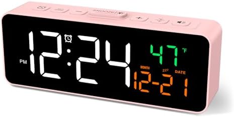 Netzu 3-in-1 Digital Clocks for Living Room, Small & Compact Alarm Clock