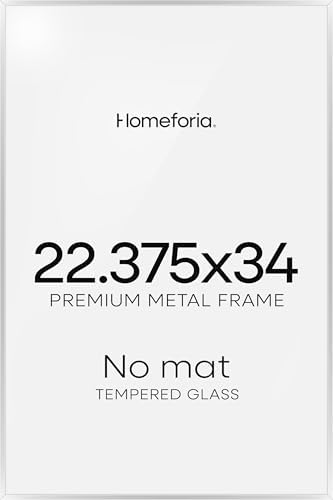 Homeforia 22.375x34 Silver Puzzle Poster Frame, High-End Metal, Glass