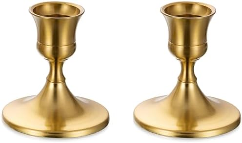 Sziqiqi Gold Candlestick Candle Holders, Set of 2