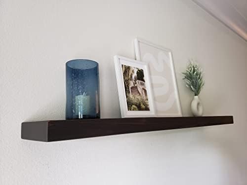 Joel’s Antiques 42 Inch Wooden Floating Shelves for Wall - 42x6x2 in - Made of Natural Wood - Short Heavy Duty Rustic Wall Shelves for Bedroom - Bathroom Shelf, Laundry Room Floating Storage - Black