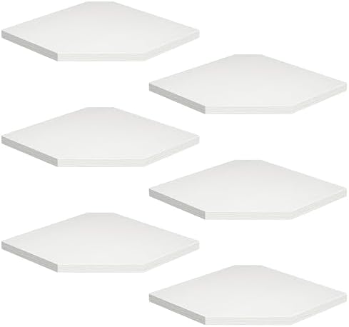 Fun Memories Corner Shelf Wall Mount, Floating Corner Shelves, Set of 6 Corner Wall Shelf Organizer, Rustic Wood Wall Storage Display Shelves for Living Room Bedroom Bathroom Kitchen, Rustic White