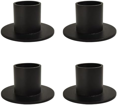 GUTE Taper Candle Holder Matte Black Iron Candlestick Home Decor 4Pcs