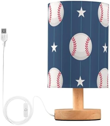 Sport Baseball LED Table Lamp with USB Port Rechargeable Lamps Bedroom Lamps for Nightstand Living Room Dorm Home Office Desk
