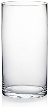 WGV Cylinder Vase, Diameter 5", Height 10", Clear Glass Floral Planter Container, Floating Candle Holder for Wedding Party Event Home Office Decor, 1 Piece