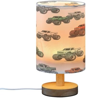 Monster Truck Car Cool LED Table Lamp for Bedroom Bedside Lamp with USB Charging Ports Decor Nightstand for Living Room Reading Dorm Desk Home Office