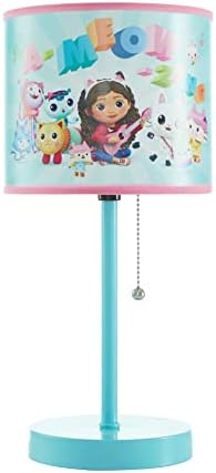 Idea Nuova Gabby's Dollhouse Stick Table Lamp for Kids with Pull Chain