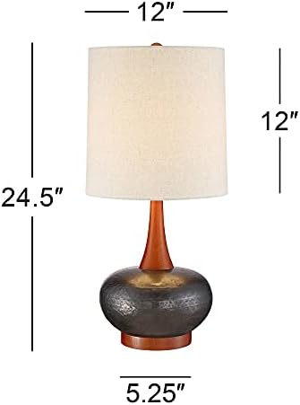Andi 24 1/2" High Table Lamp Wood Ceramic Mid-Century Modern White