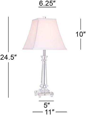 Sannes 25" High Table Lamp Tapered Glass Luxury Column Slim Traditional