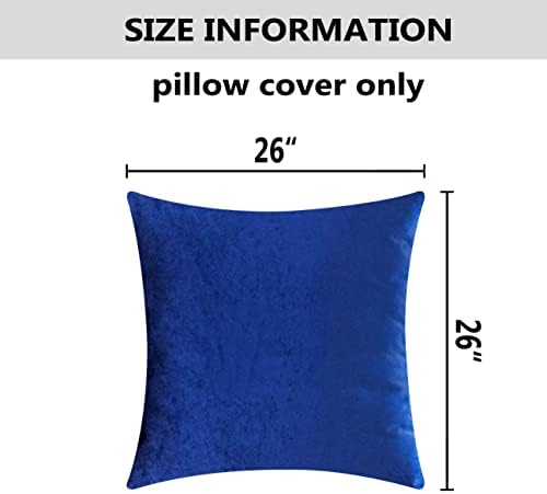 Home Brilliant Velvet Euro Shmas Large Accent Pillowcases Bed Decorations Cushion Covers for Sofa Office Man Holidays, Set of 2, 26 x 26 inches(66cm x 66cm), Royal Blue