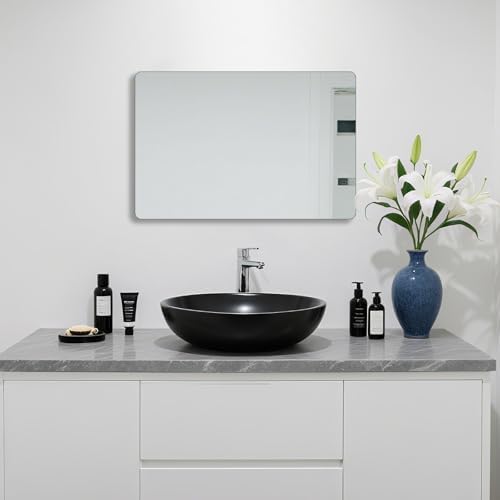 Bathroom Mirror for Over Sink 24x16 Inch Frameless Wall Mirror Rectangle