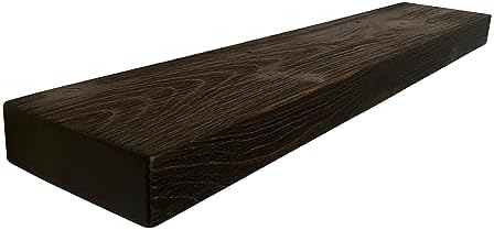 joelsantiques 54 inch Wooden Floating Shelves for Wall - 54x6x2 in, High End Solid Natural Wood, Heavy Duty Bracket, Wall Mounted for Bathroom, Living Room, Bedroom, Office Floating Storage - Mocha
