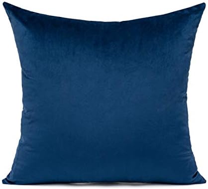 VAKADO Navy Velvet Dark Blue Throw Pillow Covers 24x24 Square Decorative Pillowcases Couch Sofa Solid Decor Cushion Cases Super Soft for Bedroom Car Office Set of 2