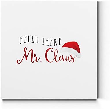 Renditions Gallery Canvas Wall Art for Christmas Decorations Hello there Mr. Santa Claus Hat Abstract Artwork for Living Room Home Kitchen Wall Decor - 32"X32" LT05