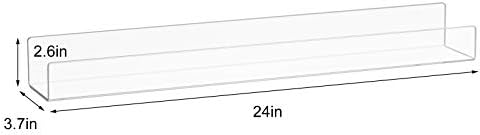 NIUBEE 24”Acrylic Floating Bookshelf for Kids Wall Bookshelves 1 Pack