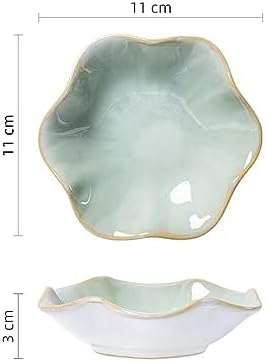 JAMEND CLXP 2PCS Lotus Leaf Shape Ring Holder Dish, Small Key Bowl, Ceramic Trinket Tray Jewelry Dish Organizing Necklace Earrings for Mom Friend Sister, All Jewelries Are NOT Included, Light Green.…
