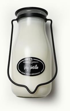 Milkhouse Very Vanilla Scented Soy Candle, 14 oz Milkbottle, 90+ Hr Burn
