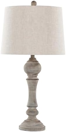 Grandview Gallery Winston 32" Poly Table Lamp Set of 2, Desk Lamp, Bedside Lamps for Night Stands, Nightstand Lamp, Small Lamp, Small Table Lamps for Living Room Set of 2 (Reclaimed Grey Polyresin)