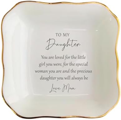 Ceramic Jewelry Dish - Daughter Gift from Mom, Long Distance, Birthday, Wedding, Bride, Bridal Shower