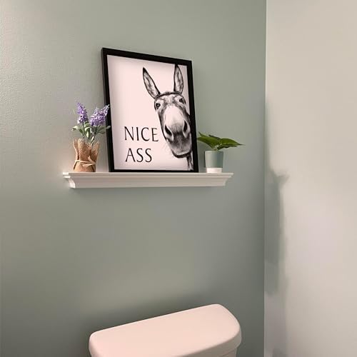 Heiple Framed Bathroom Art Bathroom Wall Decor Farmhouse Home Decor Sets Vintage Funny Wall Art Signs (Black, 12"x16")