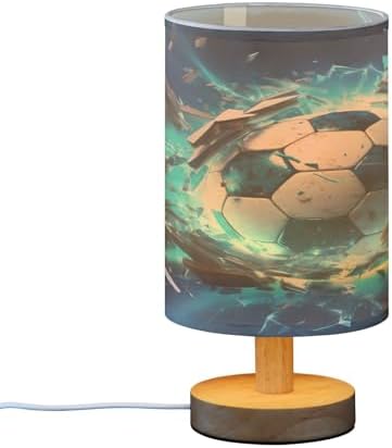 Football Soccer 3D LED Table Lamp for Bedroom Bedside Lamp with USB Charging Ports Decor Nightstand for Living Room Reading Dorm Desk Home Office