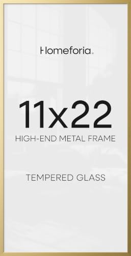 Homeforia 11x22 Gold Newspaper Picture Frame, High-End Metal, Glass