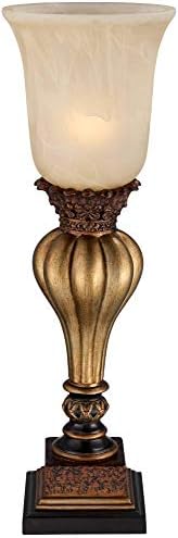 Sattley 23 1/4" High Table Lamps Set of 2 Gold Console Alabaster